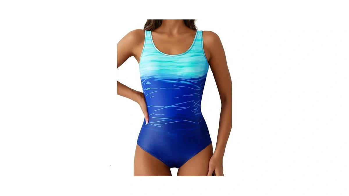 Aleumdr Women's One Piece Swimsuits Criss Cross Back Tummy Control