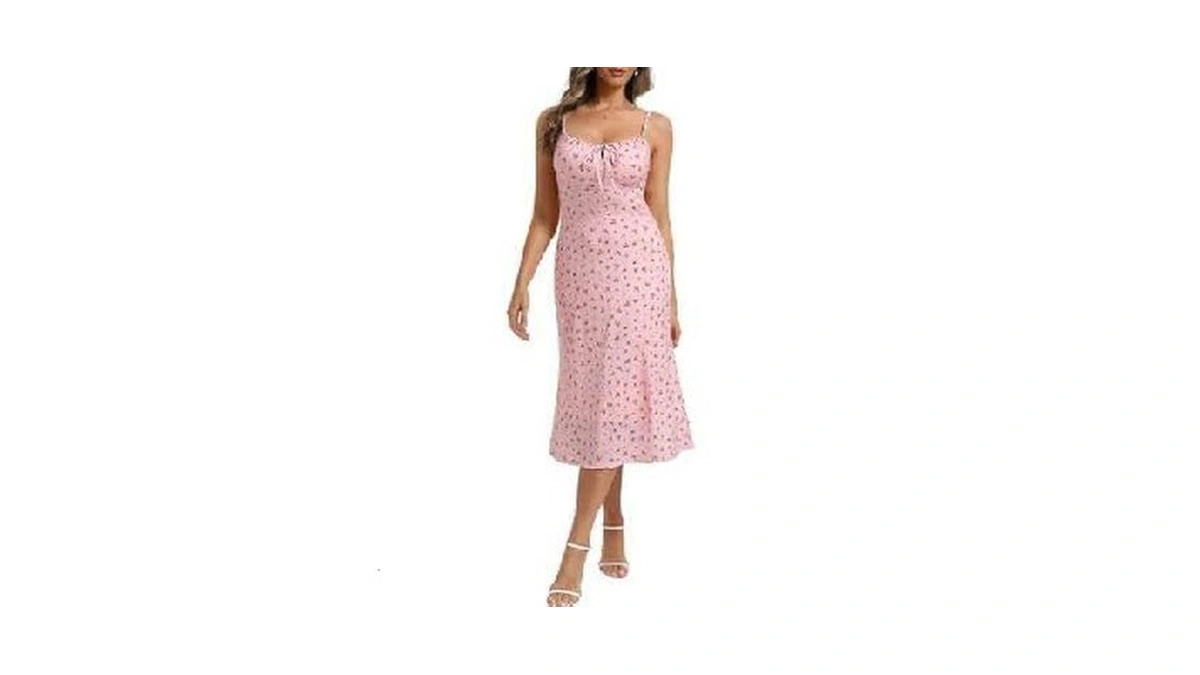 Belle Poque Floral Dress For Women Summer Backless Spaghetti Strap