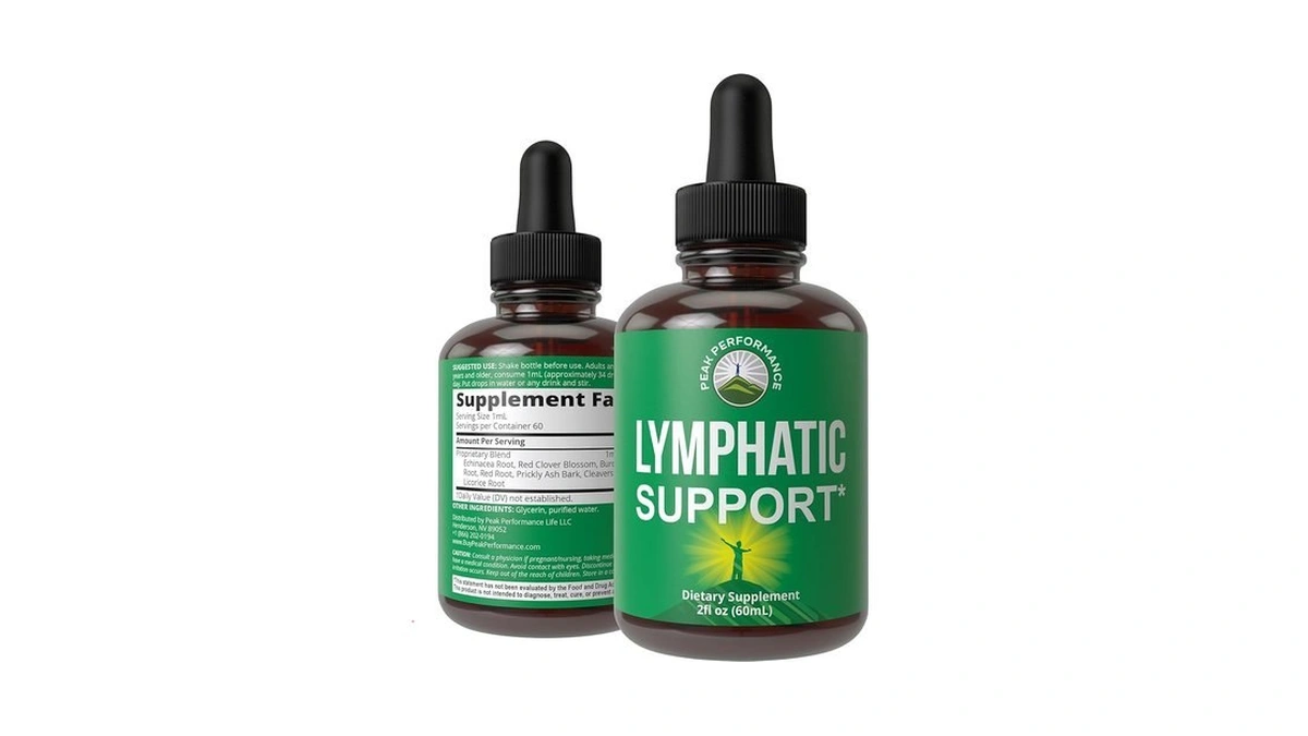 Peak Performance Lymphatic Drainage Drops. Sugar Free 7-in-1 Lymph Detox