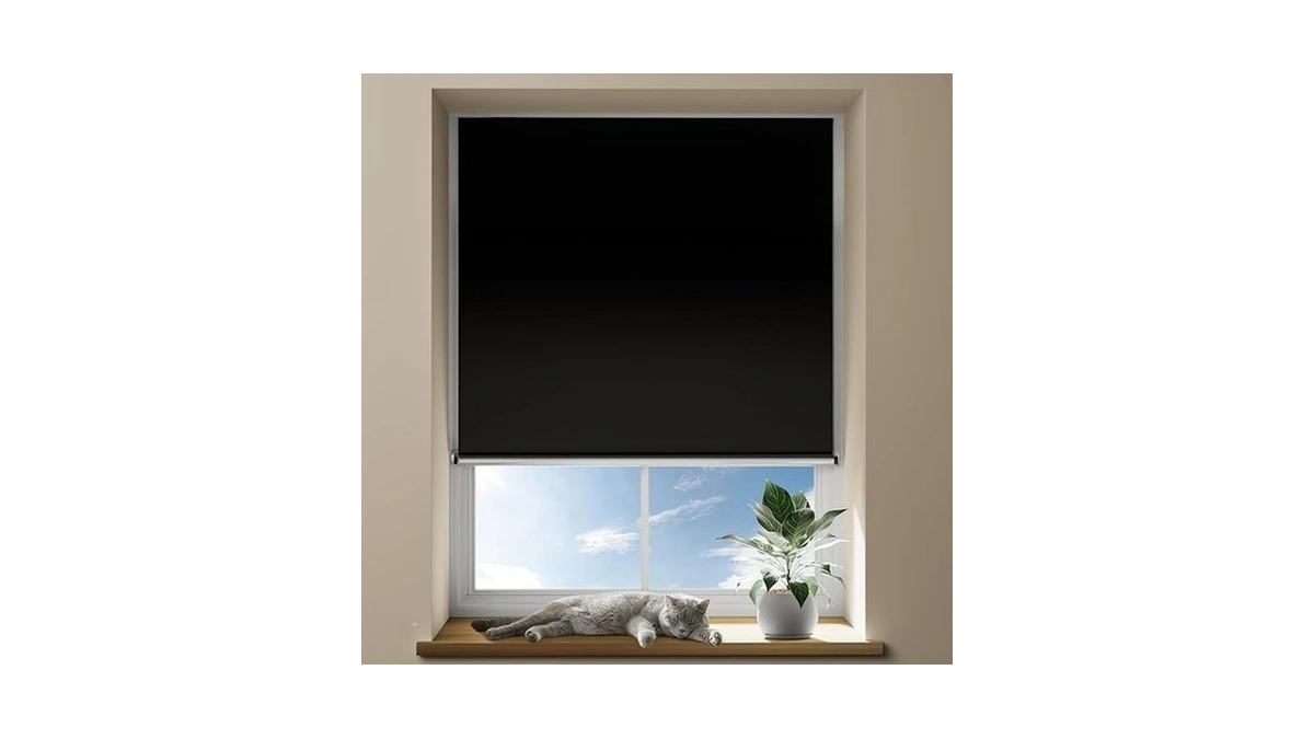 Otuoer 100% Blackout Portable Roller Shades With Magnetic Buckle, No