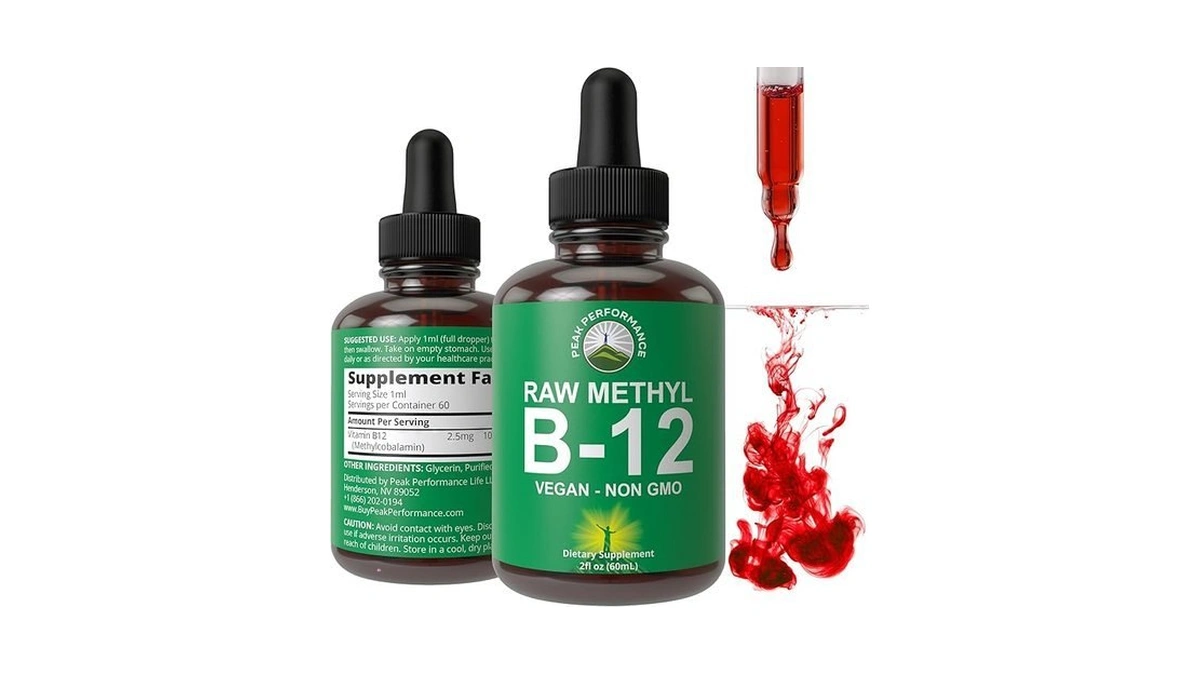 Raw Methyl B12 Liquid Drops. Sublingual Fast Acting Advanced Vegan