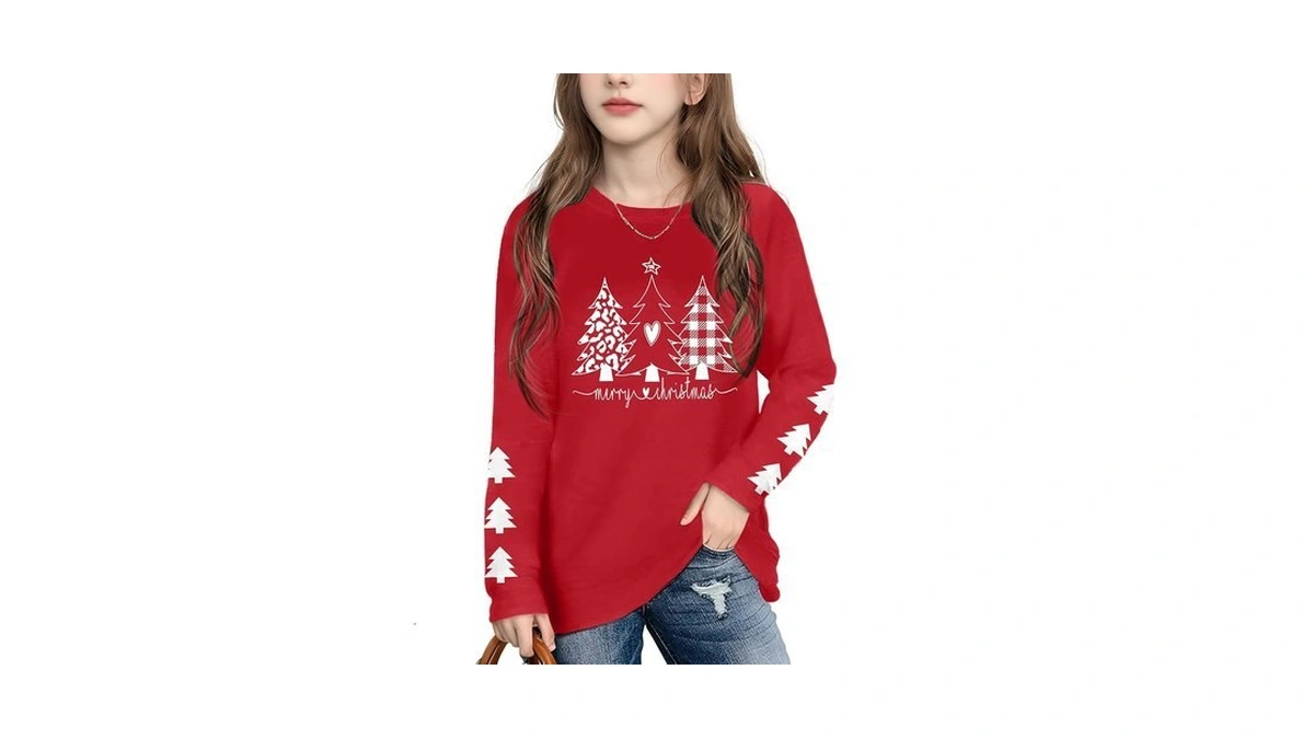 Ithalt Kids Christmas Shirt Boys Girls Merry Christmas Tshirt Xmas