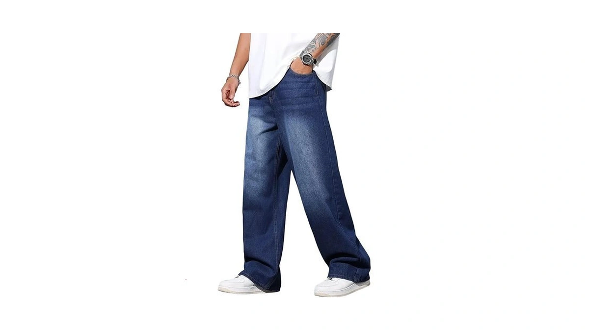 Qgrswbc Baggy Pants Men Y2k Hip Hop Jeans Wide Leg