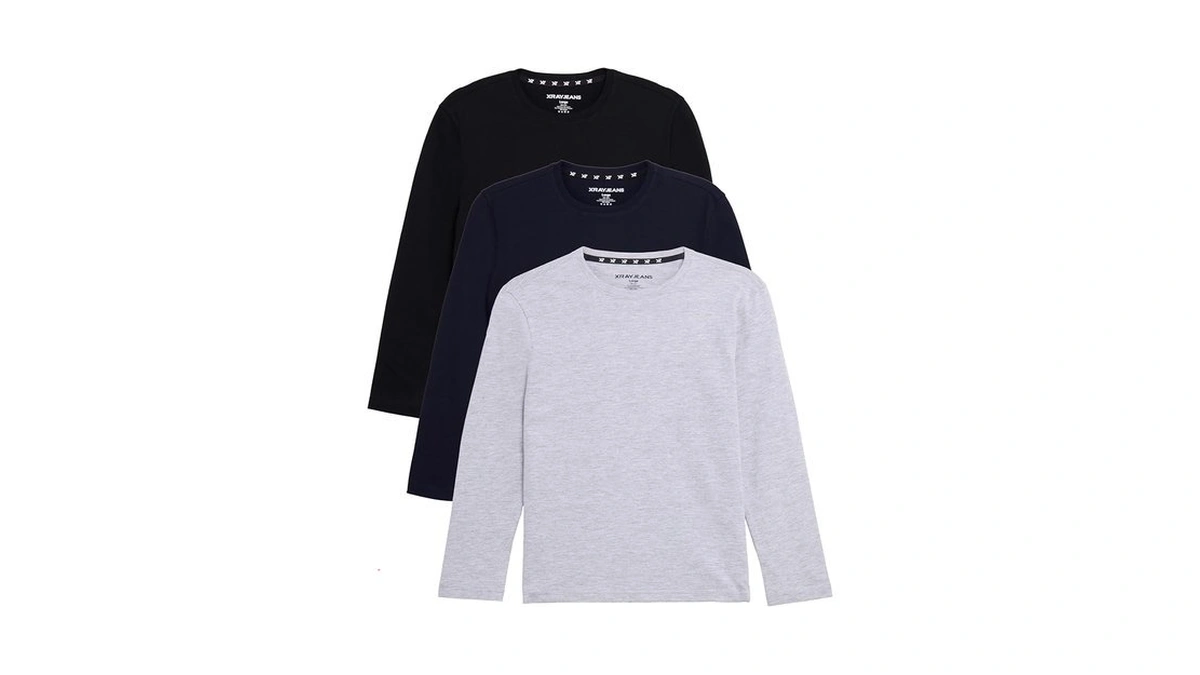 X Ray Boys (6-12) 3-pack Classic Fit Tagless Cotton Shirts,