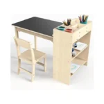 Doowroodni Kids Art Table And Chair Set, Sturdy Beech Wood