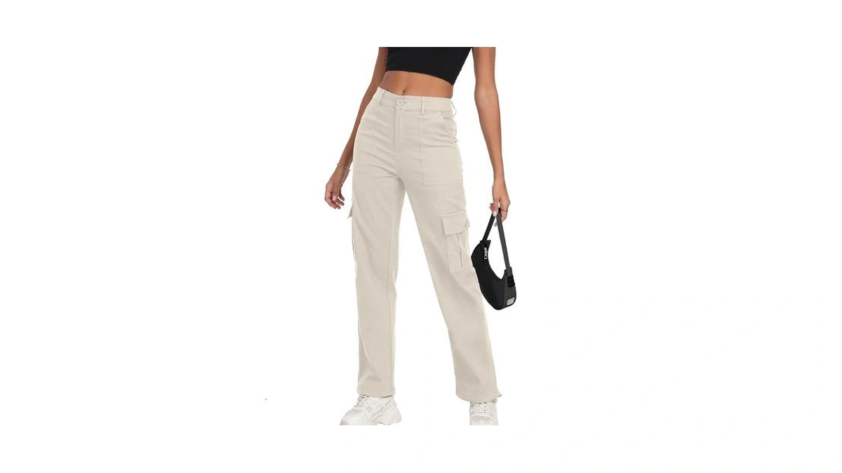 Freeoak Women's Y2k Baggy Cargo Pants High-waist Hiking Trousers With
