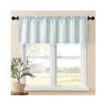 Home Queen Boho Striped Linen Window Curtain Valance With Tassel