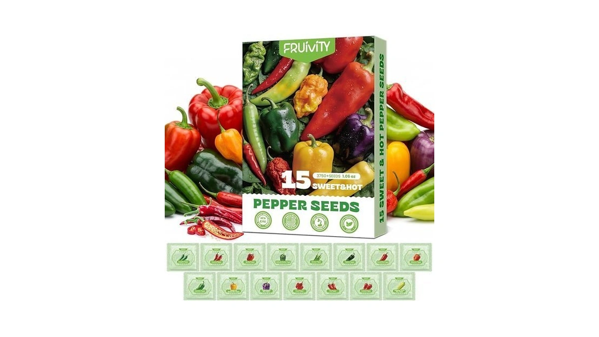 15 Sweet & Hot Peppers Seeds Variety Pack Jalapeño, Serrano,