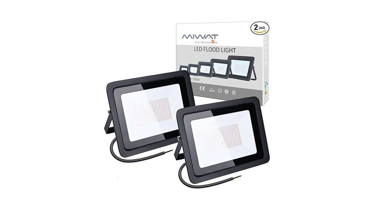 Miheal 110v 2 Pack 100w Led Flood Light, Warm White