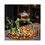 Chinese Gongfu Tea Set Magnetic Glass Teapot With Infuser Semi