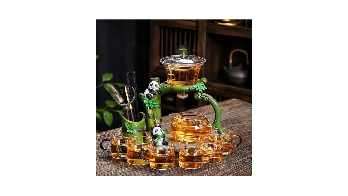 Chinese Gongfu Tea Set Magnetic Glass Teapot With Infuser Semi