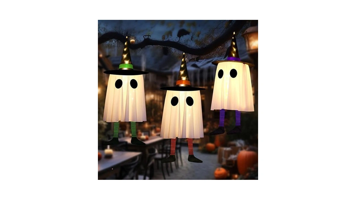 Halloween Party Decorations Lights, Set Of 3 Hanging Witch Hat