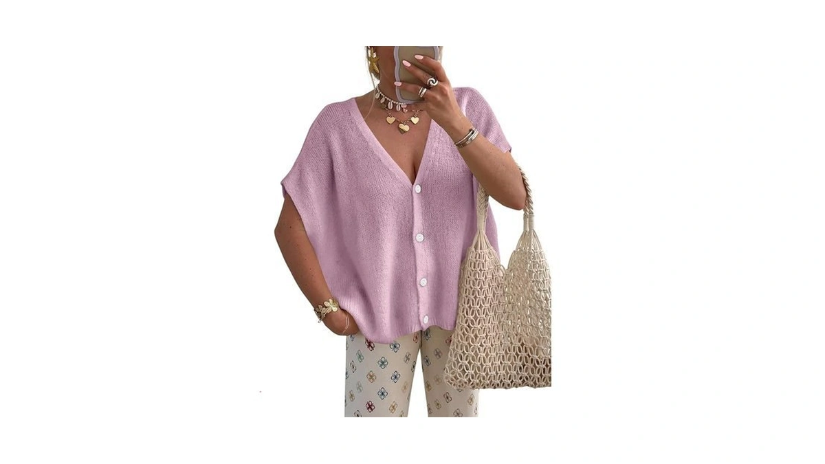 Prettygarden Womens Summer Fashion 2026 Lightweight Short Sleeve Cardigan Sweaters