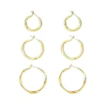 Gold Hoop Earrings Set For Women: Thick 14k Gold Plated