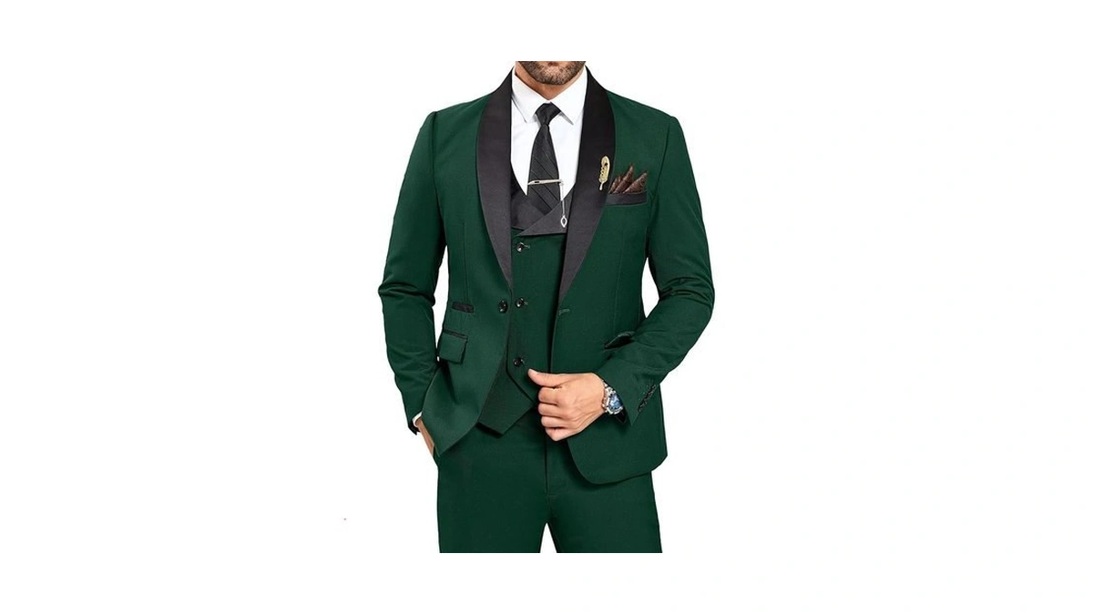 3 Piece Mens Tuxedo Suit Set Slim Fit Groomsman Tux