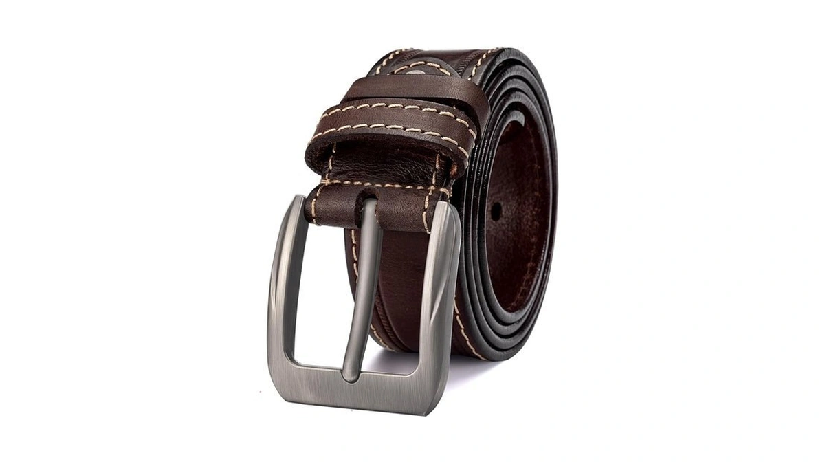 Holmanse Italian Full Grain Leather Belt For Men Western Cowboy