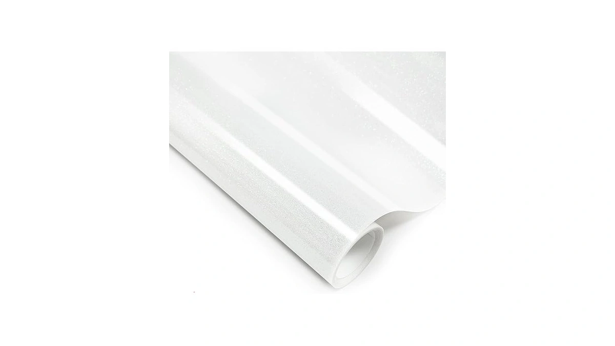 Yiwloer White Glitter Htv Heat Transfer Vinyl, 12" X 5ft