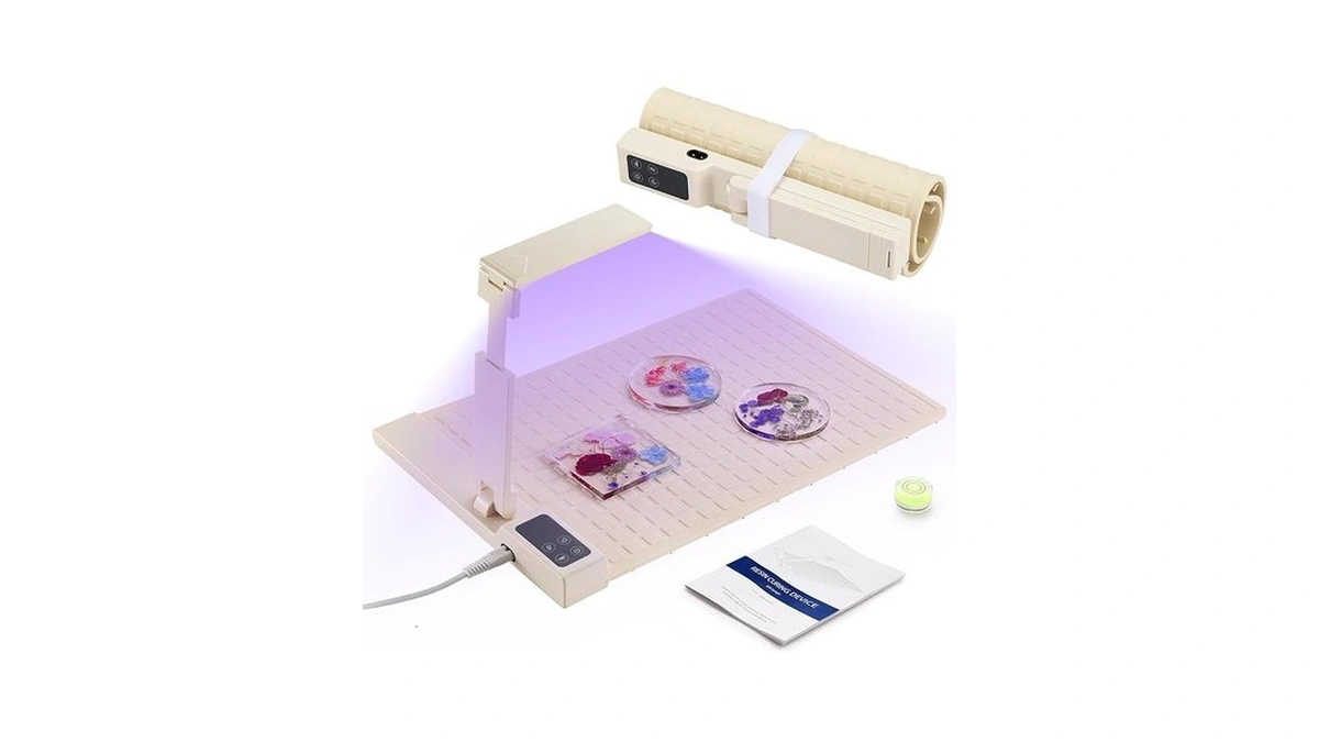 2-in-1 Resin Heating Mat& Adjustable Uv Light+leveling Instrument Silicone Foldable