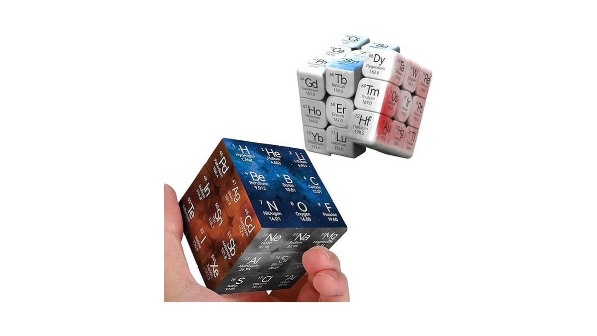 Periodic Table Speed Cube, 3x3 Educational Puzzle Toy, Uv Printed