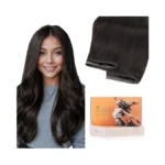 Doores Butterfly Weft Hair Extensions Human Hair, Dark Brown 18