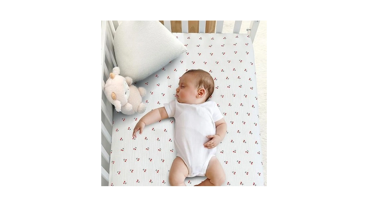 Cottonbebe Muslin Crib Sheets, 100% Cotton Soft Breathable Fitted Toddler