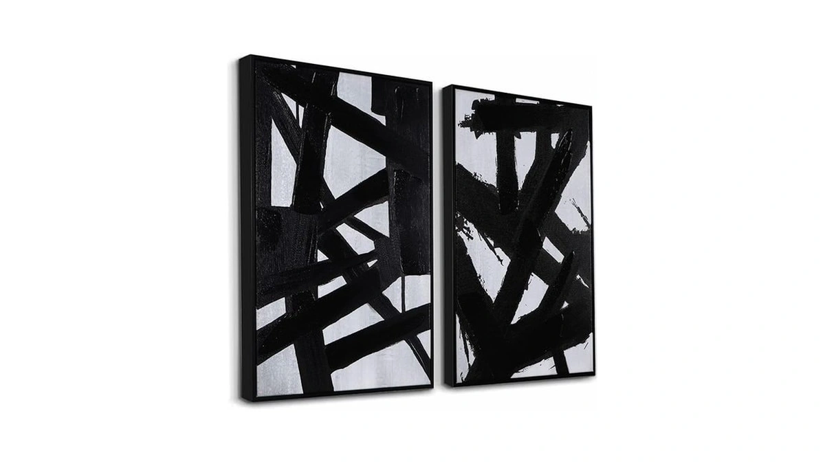 Zessonic Black And White Abstract Wall Art - Black Painting