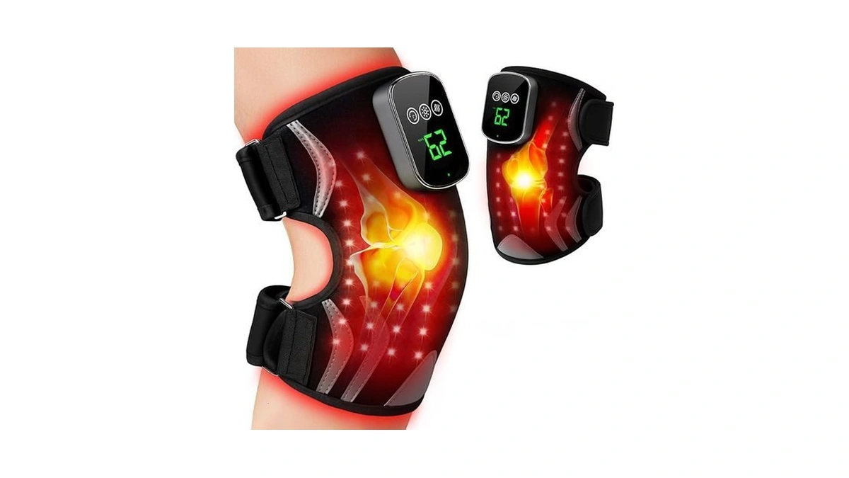 Red Light Therapy Knee Brace With Massage, 3 Vibration Knee