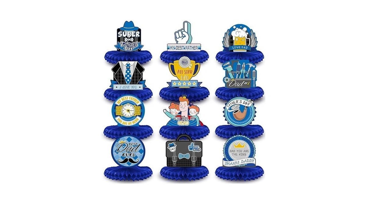 Joy Bang 12pcs Fathers Day Decorations, Happy Fathers Day Centerpieces
