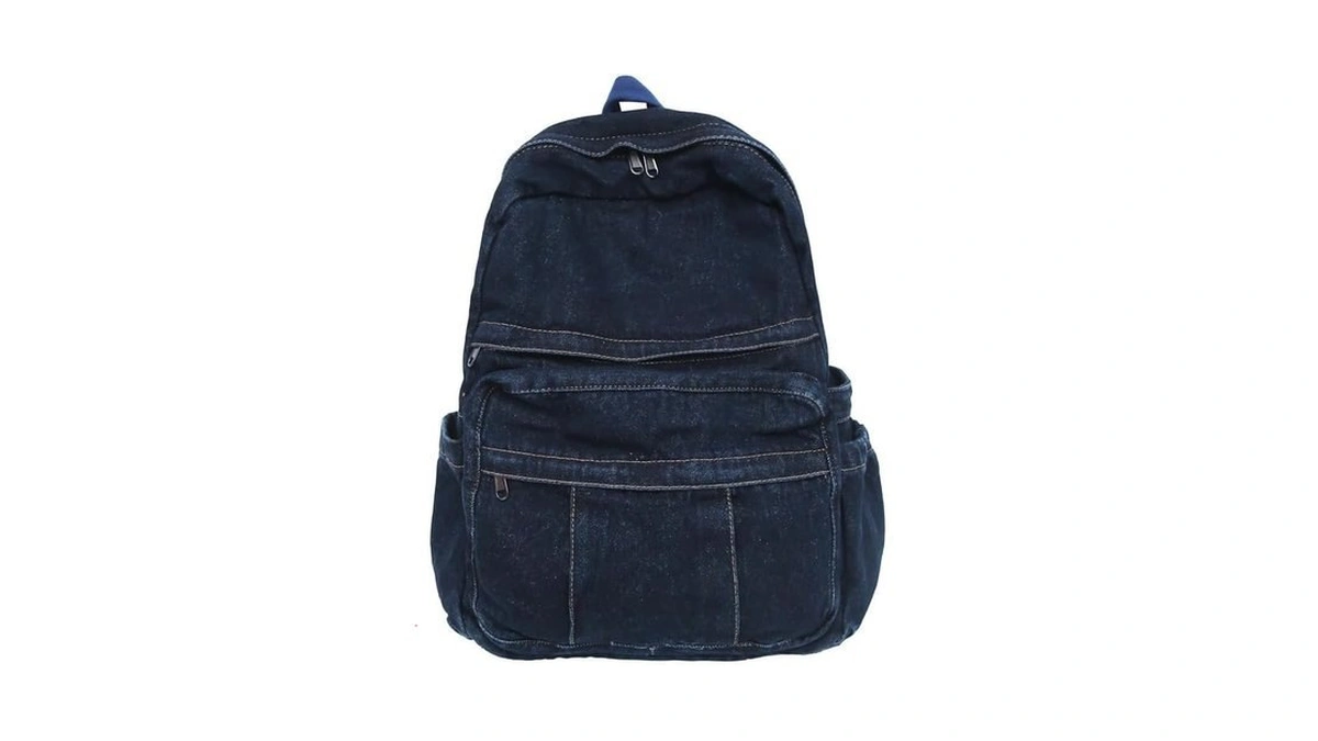 Tyhotuly Denim Backpack For Women Men Y2k Aesthetic Daypack Classic
