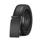 Sendefn Men's Leather Belt Automatic Ratchet Buckle Slide Belt For