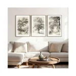 Zessonic Vintage Tree Sketch Wall Art Wilderness Botanical Canvas Oak
