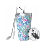 Pandaria 30oz Insulated Tumblers With Lids And Straws, Double Wall