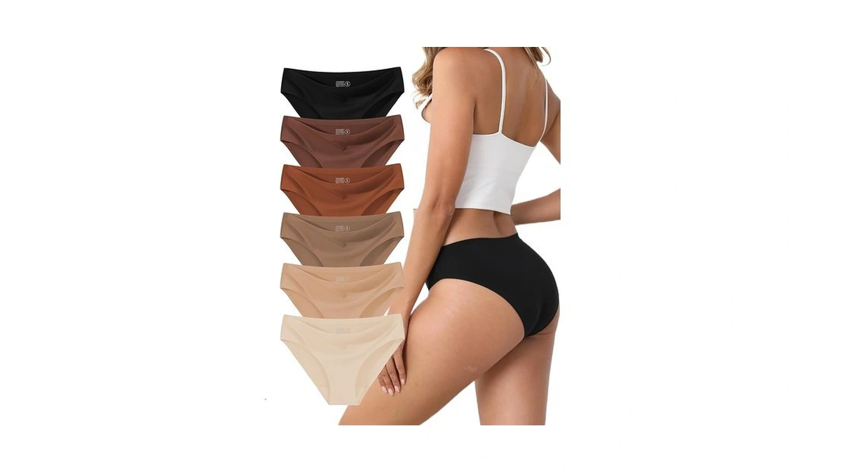 Wayiqe Women's Seamless Underwear Stretch Bikini Panties No Show Invisible