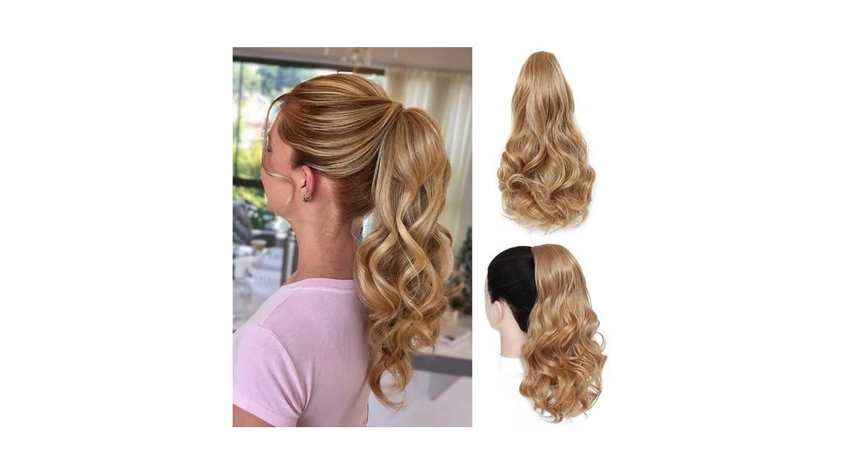 Mychanson 16 Inch Ponytail Extension Drawstring Ponytail For Women Curly