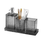 Haocoott Bathroom Accessories Set, 4pcs Hand Soap Dispenser And Toothbrush