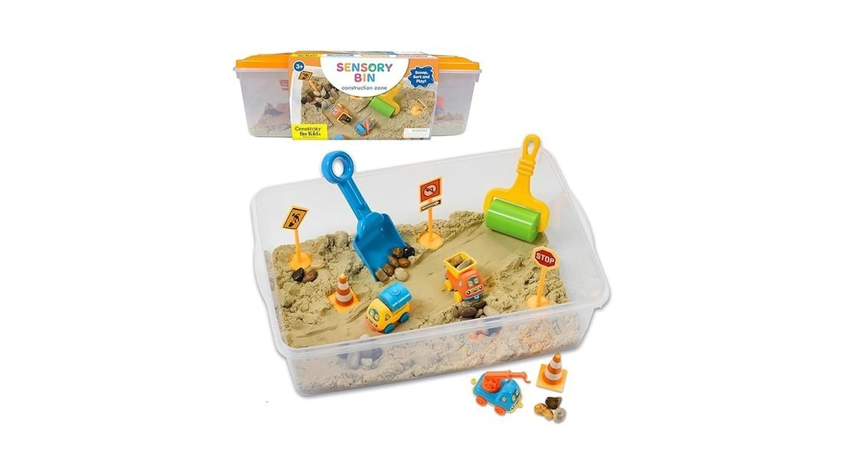 Creativity For Kids Sensory Bin: Construction Zone Playset - Preschool