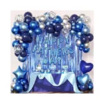 Happy Fathers Day Decorations, Metallic Blue Dark Blue Silver Foil
