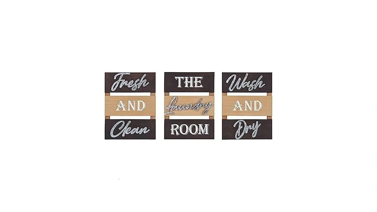 Elements Dark Wood Plank Wall Plaques With Galvanized Metal Sentiments,