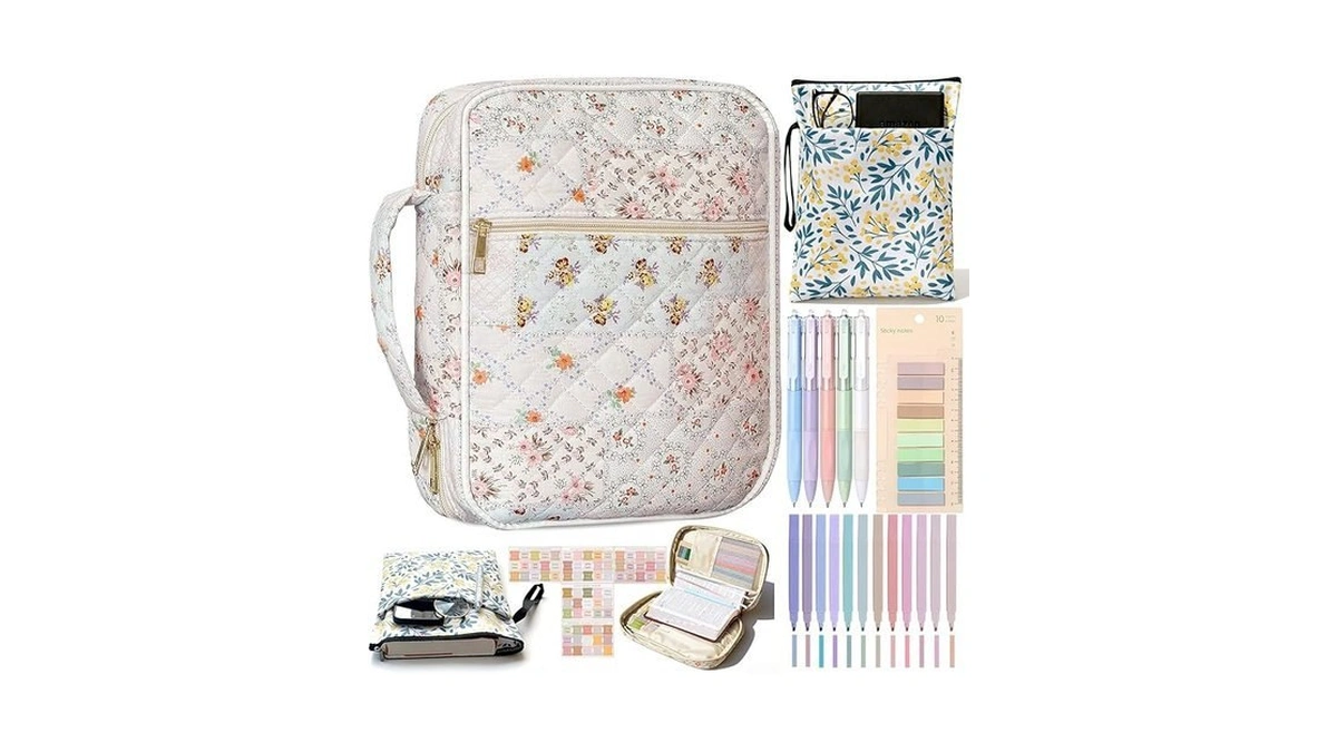 Bible Cover Case With Kindle Pouch For Women Girls Kid,