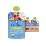 Gerber Toddler Food, Organic Banana Raspberry Yogurt With Vanilla Puree
