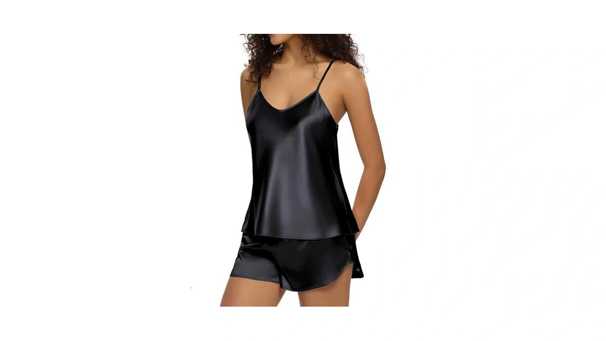 Guriyzee Silk Pajamas Set For Women Satin Camisole Sleepwear Lingerie