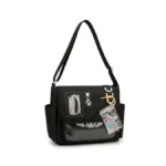 Qbpkqy Black Messenger Ita Bag Crossbody For Women, Large Capacity