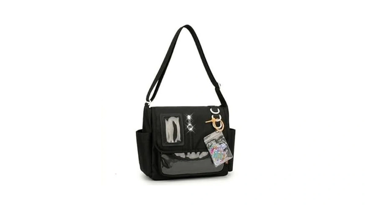 Qbpkqy Black Messenger Ita Bag Crossbody For Women, Large Capacity