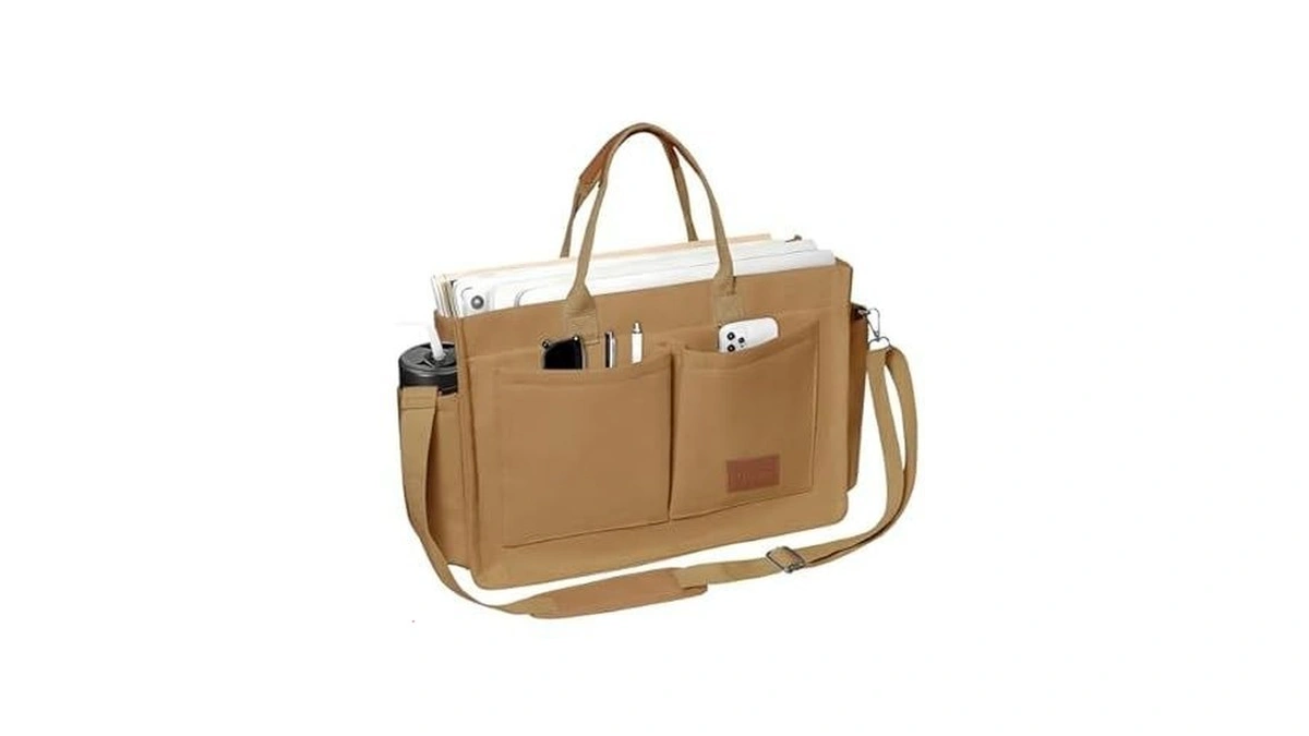 Gosect Canvas Tote Bag For Women With Pockets,x-large Work Tote