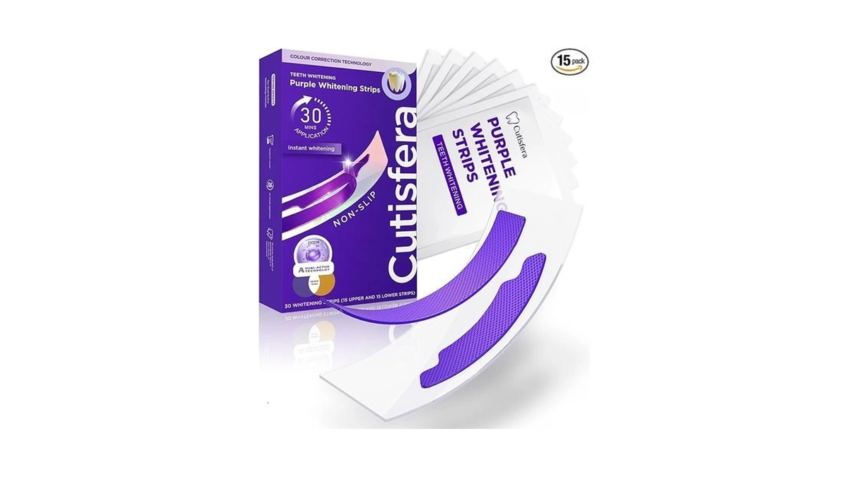 Purple Teeth Whitening Strips, Purple Whitening Strips Color Correcting For