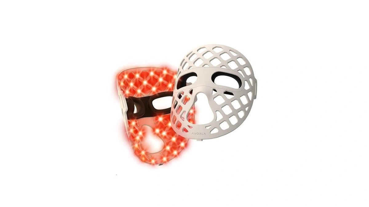 Avorla Led Face Mask Light Therapy, 4 Modes Portable Red