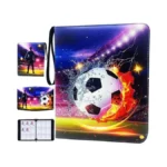 Soccer Card Binder 9 Pocket, Trading Card Binder With Sleeves,