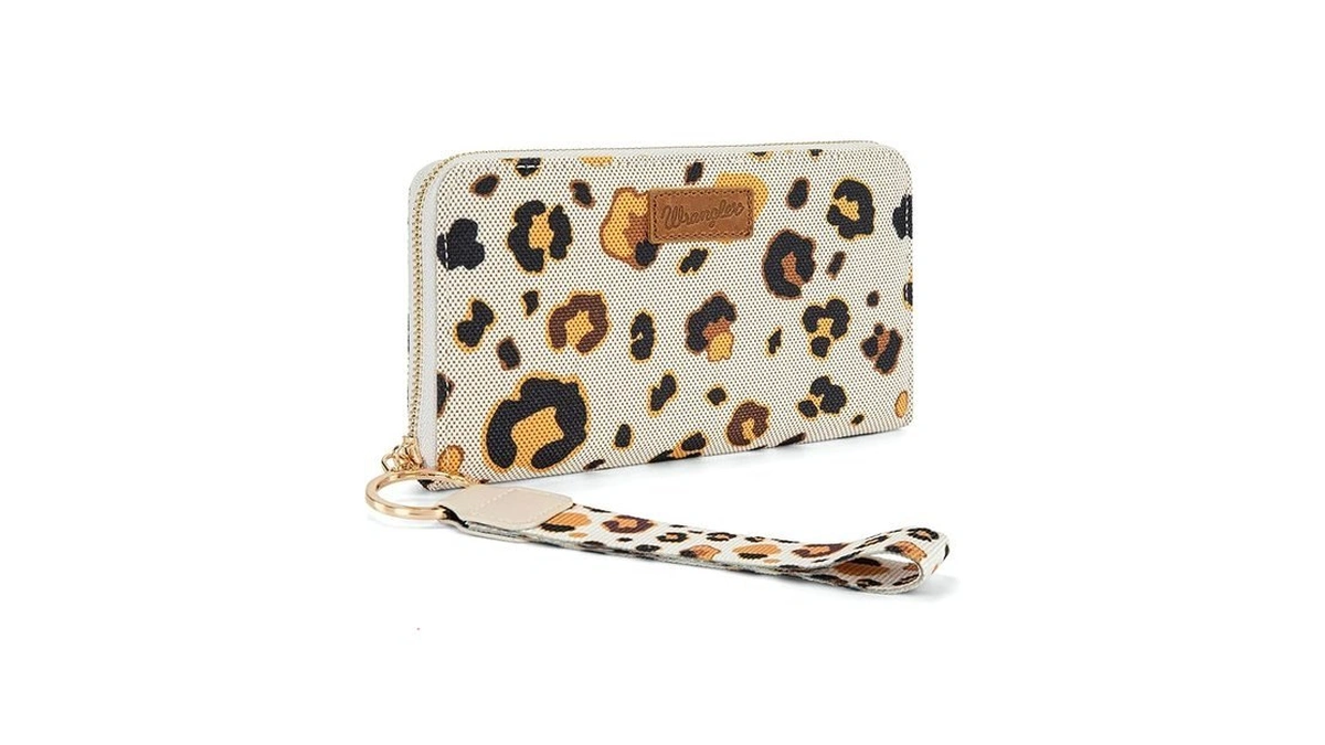 Montana West X Wrangler Wallets Women Leopard Print Wristlet Wallets