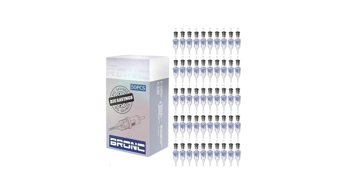 Bronc 50pcs Tattoo Cartridge Needles 1005rl - 5rl #10 Bugpin