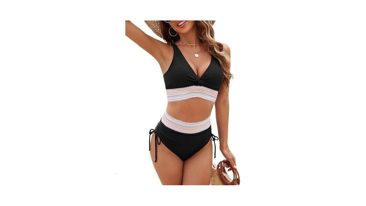 Edelqual High Waisted Bikini Sets For Women Tummy Control Swimsuits